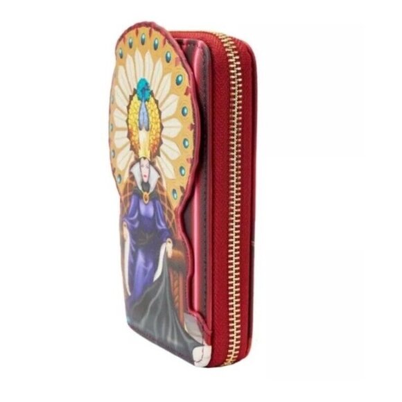 Disney Loungefly Red Snow White Evil Queen Throne Zip Around Wallet, RARE NEW - Picture 3 of 6